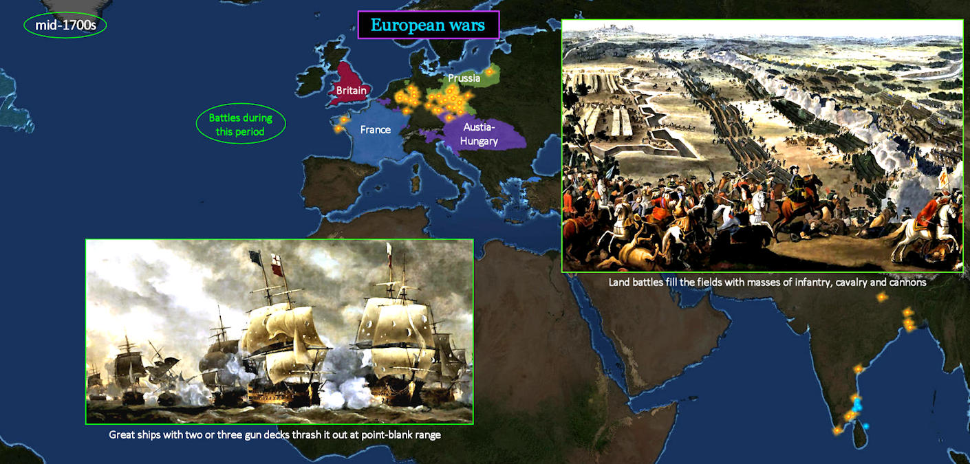European wars, 1600-1750 map